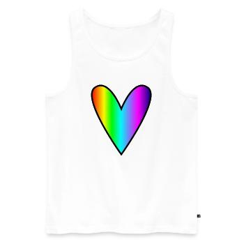 HERZ. HERZ. HEILIGER VALENTINSTAG. LIEBE. LIEBE. PAAR. - Männer Premium Bio Tank Top - Weiß - Vorne - Michal (187cm)