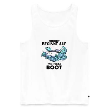 Boote Motorboot - Männer Premium Bio Tank Top - Weiß - Vorne - Michal (187cm)