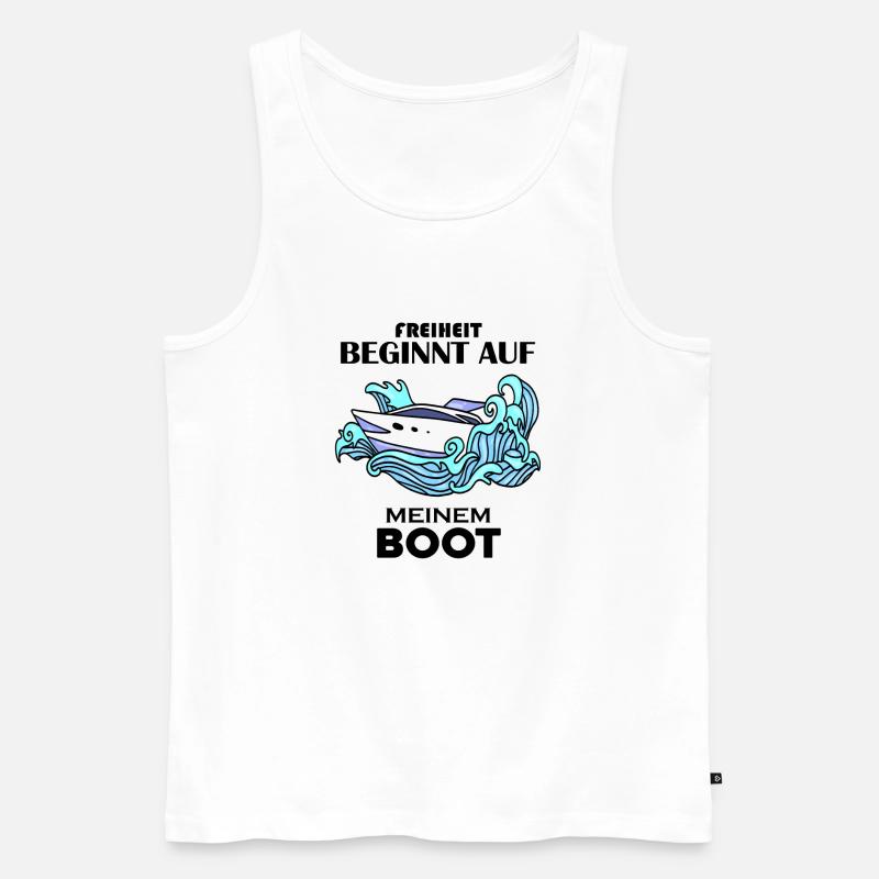 Boote Motorboot - Männer Premium Bio Tank Top - Weiß
