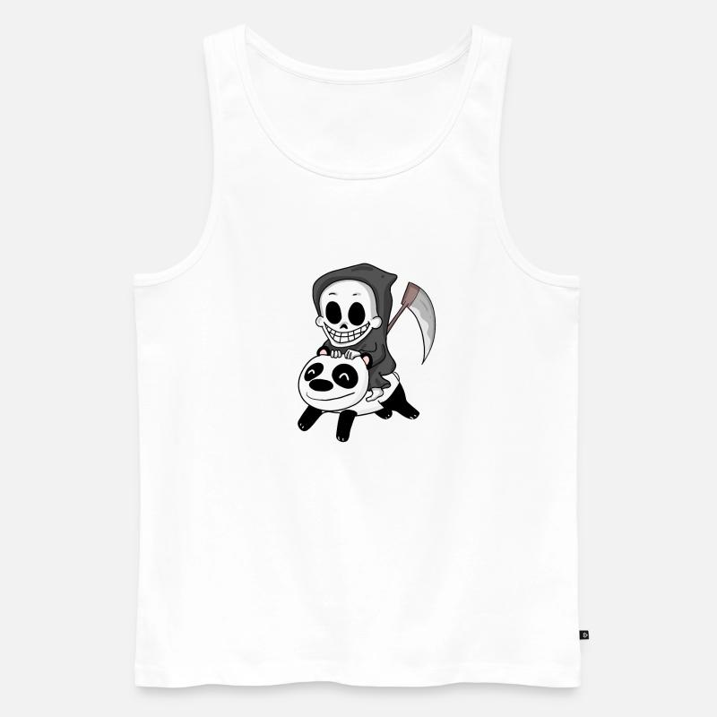 Sensenmann Panda - Männer Premium Bio Tank Top - Weiß