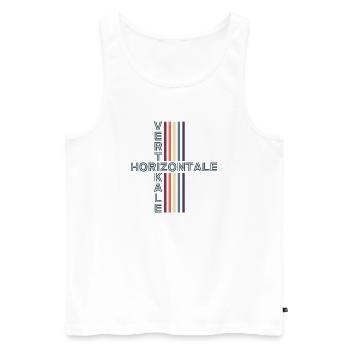 Horizontal Vertical Retro Vintage - Men's Premium Organic Tank Top - white - Front - AI Model Male 178 light (178cm)