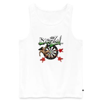 Darts Hero from the Jungle - Men's Premium Organic Tank Top - white - Front - AI Model Male 178 light (178cm)