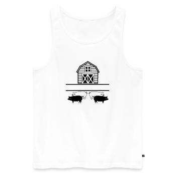 pig farming logo - Men's Premium Organic Tank Top - white - Front - AI Model Male 178 light (178cm)