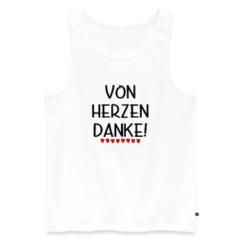 Von Herzen Danke - Dankeschön Geschenke SPRÜCHE - Männer Premium Bio Tank Top - Weiß - Vorne - AI Model Male 178 light (178cm)