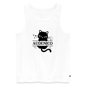 T-Shirt Audenico T-Shirt Katze Geschenkidee Katze Katze - Männer Premium Bio Tank Top - Weiß - Vorne - Michal (187cm)