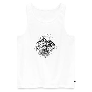 Wandern Berge Edelweiss - Männer Premium Bio Tank Top - Weiß - Vorne - Michal (187cm)