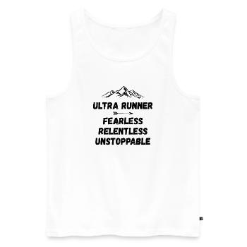 Ultra Runner - Intrépide. Implacable. Imparable. - Débardeur bio Premium Homme - blanc - Devant - AI Model Male 178 light (178cm)