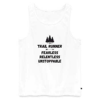 Trail Runner - Intrépide. Implacable. Imparable. - Débardeur bio Premium Homme - blanc - Devant - AI Model Male 178 light (178cm)