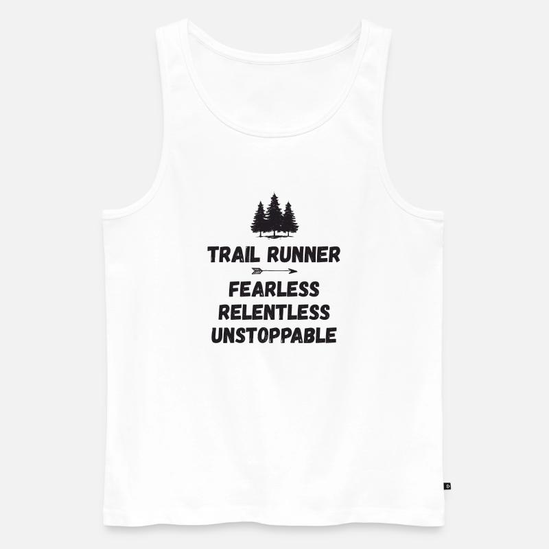 Trail Runner - Intrépide. Implacable. Imparable. - Débardeur bio Premium Homme - blanc