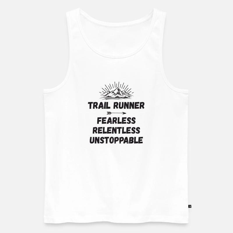 Trail Runner - Intrépide. Implacable. Imparable. - Débardeur bio Premium Homme - blanc