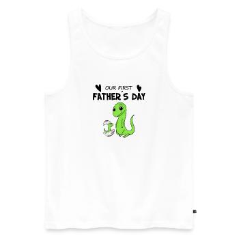 Father's Day - First Father's Day Gift - Men's Premium Organic Tank Top - white - Front - AI Model Male 178 light (178cm)