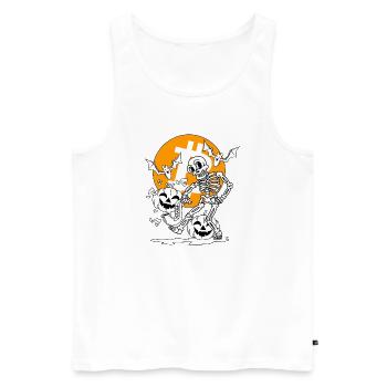 Ghoul's Halloween Bitcoin Party - Men's Premium Organic Tank Top - white - Front - Michal (187cm)