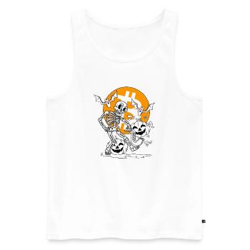 Ghoul's Halloween Bitcoin Party - Men's Premium Organic Tank Top - white - Front - Michal (187cm)