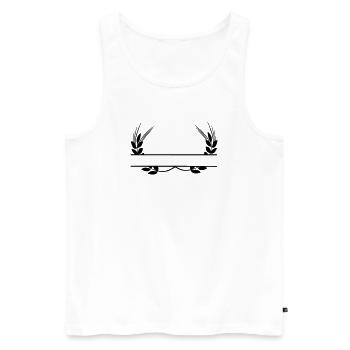 Logo grain products - Men's Premium Organic Tank Top - white - Front - AI Model Male 178 light (178cm)