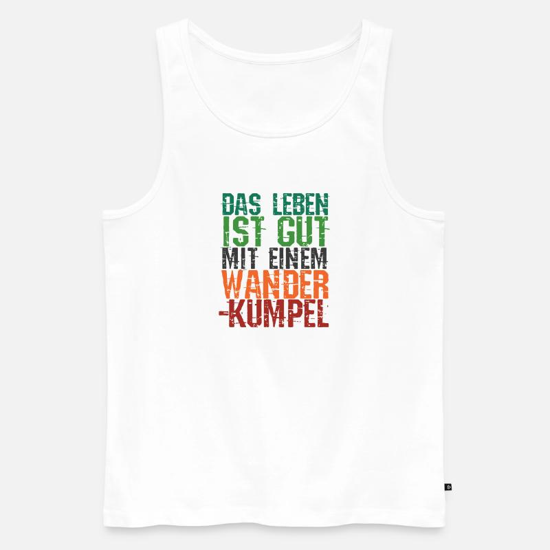 Wanderwege Wanderer Statement Klettern Wandern - Männer Premium Bio Tank Top - Weiß