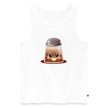 Kawaii Pepper - Peppercorns - Pepper Shakers - Men's Premium Organic Tank Top - white - Front - AI Model Male 178 light (178cm)