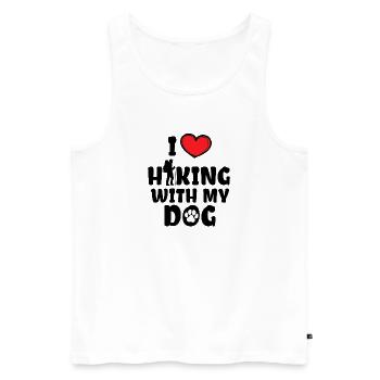 Ich Liebe Wandern Herz Statement Bergsteigen Natur - Männer Premium Bio Tank Top - Weiß - Vorne - Michal (187cm)