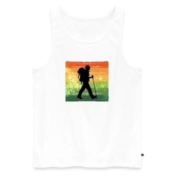 mountain peaks, nature, mountain hiking, hiking, hiking - Men's Premium Organic Tank Top - white - Front - AI Model Male 178 light (178cm)