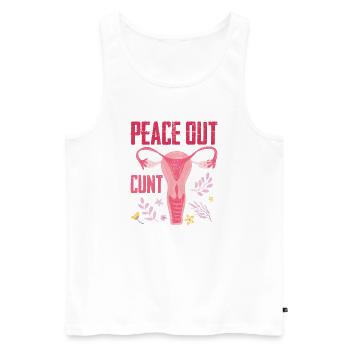 Hysterectomy Recovery Products Peace Out Uterus - Men's Premium Organic Tank Top - white - Front - Michal (187cm)