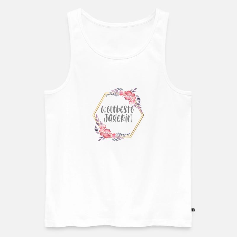 Weltbeste Jägerin Jagd Beruf Geschenk - Männer Premium Bio Tank Top - Weiß
