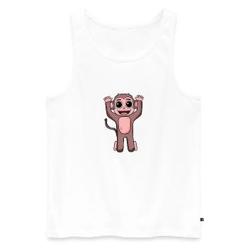 Affe Motiv für Kinder - Männer Premium Bio Tank Top - Weiß - Vorne - Michal (187cm)