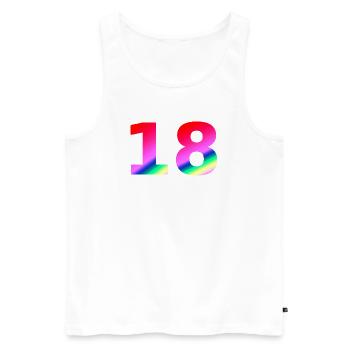 oberteile geburtstag, 18 rosatöne farbverlauf - Männer Premium Bio Tank Top - Weiß - Vorne - AI Model Male 178 light (178cm)