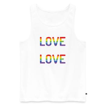 Mois de la fierté - L’amour c’est l’amour - Débardeur bio Premium Homme - blanc - Devant - Michal (187cm)