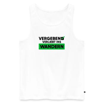 Wandern Wanderung Statement Wanderer Bergwanderung - Männer Premium Bio Tank Top - Weiß - Vorne - Michal (187cm)