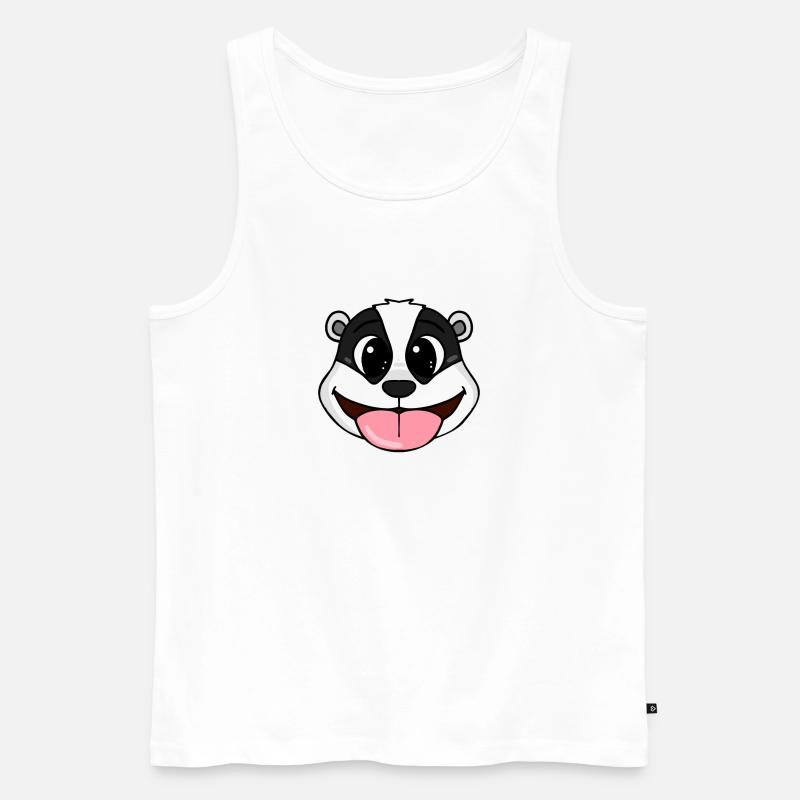 Dachs Kopf - Männer Premium Bio Tank Top - Weiß