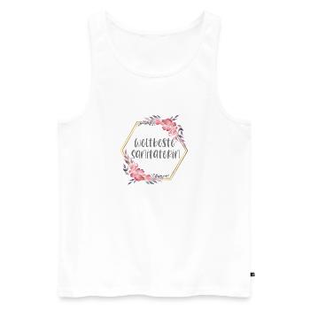 Weltbeste Sanitäterin Sanitäter Beruf Geschenk - Männer Premium Bio Tank Top - Weiß - Vorne - Michal (187cm)