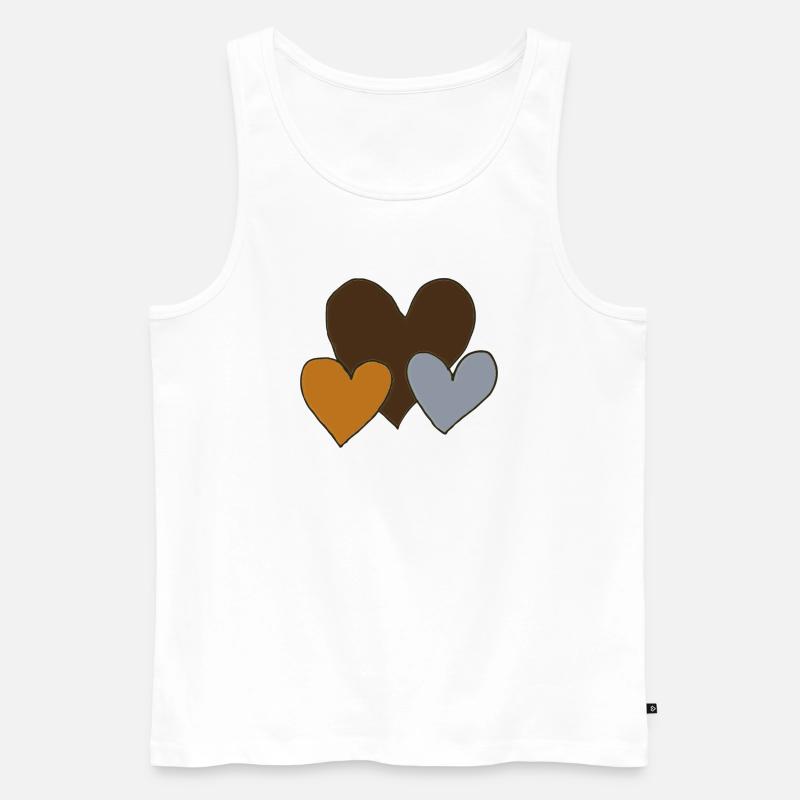 herzen dreierpack - Männer Premium Bio Tank Top - Weiß