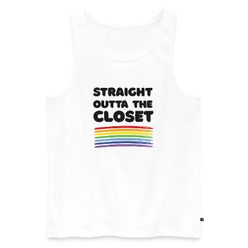 Pride Month - Straight Outta The Closet - Men's Premium Organic Tank Top - white - Front - Michal (187cm)