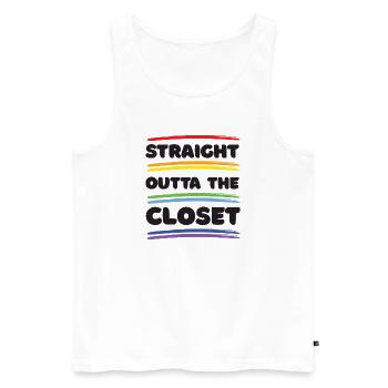 Pride Month - Straight Outta The Closet - Men's Premium Organic Tank Top - white - Front - Michal (187cm)