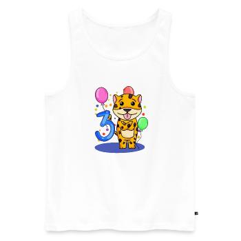 3 Geburtstag 3 Jahre alt mit Tier Motiv - Drei - Männer Premium Bio Tank Top - Weiß - Vorne - Michal (187cm)