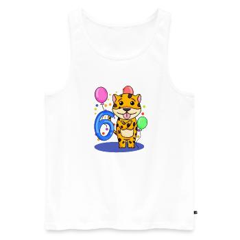 6 Birthday 6 years old with animal motif - six - Men's Premium Organic Tank Top - white - Front - Michal (187cm)
