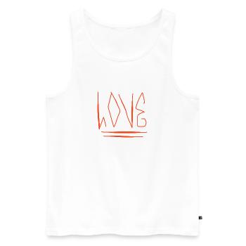 Love Liebe Amour - Débardeur bio Premium Homme - blanc - Devant - AI Model Male 178 light (178cm)