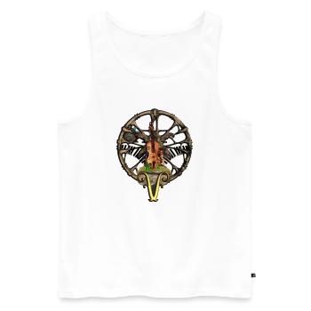Steampunk violin with little fairy - Men's Premium Organic Tank Top - white - Front - Michal (187cm)