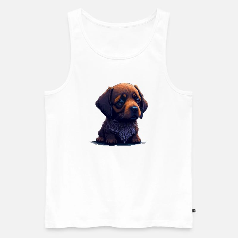 Dackel im Digital Style - Männer Premium Bio Tank Top - Weiß