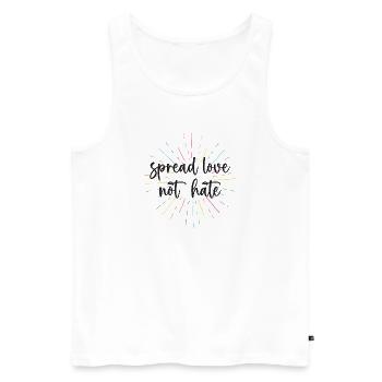 Pride Month - Spread Love Not Hate - Men's Premium Organic Tank Top - white - Front - Michal (187cm)