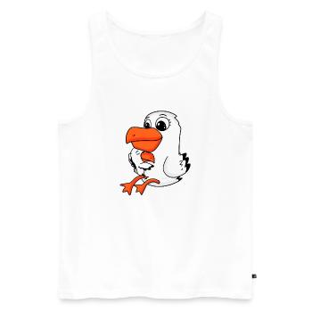 Famille de mouettes - mouette avec bébé - Débardeur bio Premium Homme - blanc - Devant - Michal (187cm)