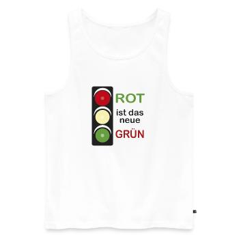 Ampel rot ist das neue Grün - Männer Premium Bio Tank Top - Weiß - Vorne - Michal (187cm)