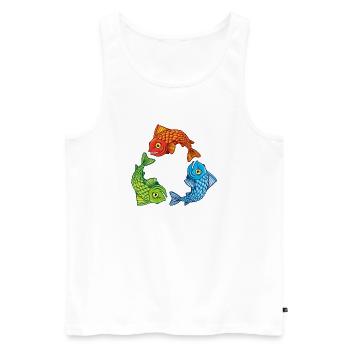 Poisson rgb - Débardeur bio Premium Homme - blanc - Devant - AI Model Male 178 light (178cm)