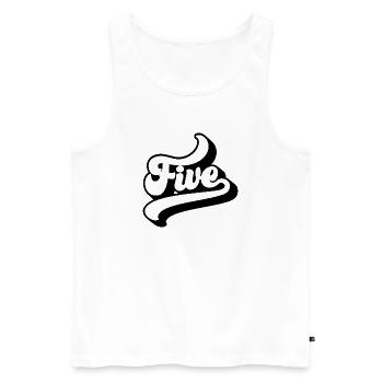 Cinq enfants 5e anniversaire garçons filles 5 ans - Débardeur bio Premium Homme - blanc - Devant - Michal (187cm)