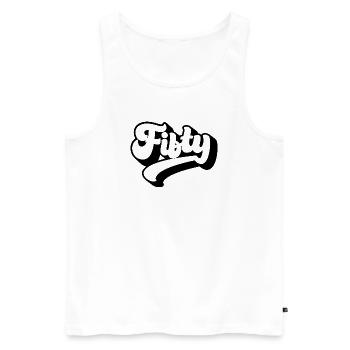 Fifty 50th Birthday Men Women 50 Years Old - Men's Premium Organic Tank Top - white - Front - Michal (187cm)