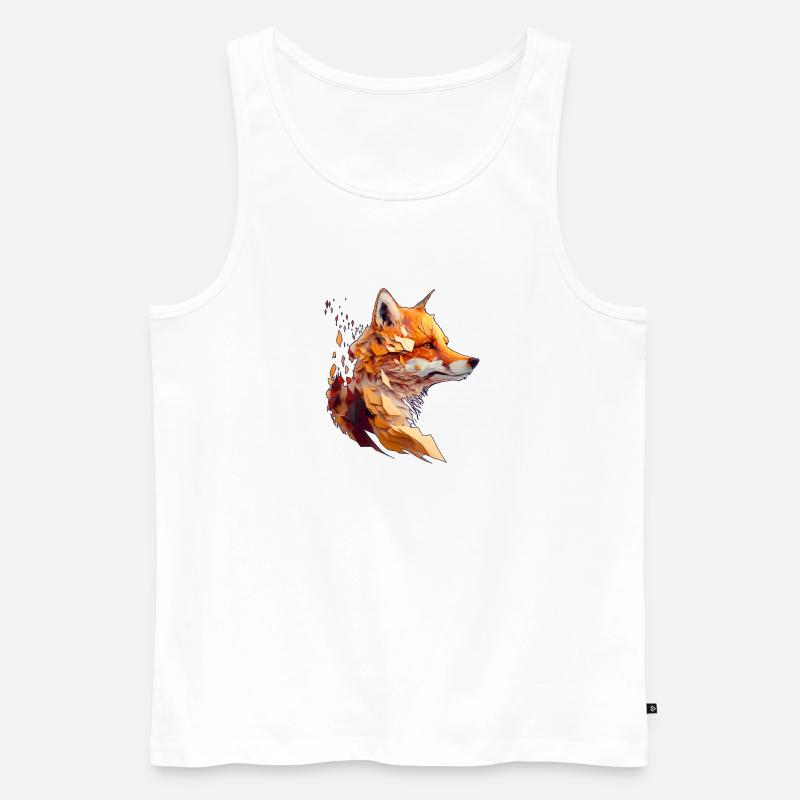 Polygon Fuchs Design, Hübscher Fuchs - Männer Premium Bio Tank Top - Weiß