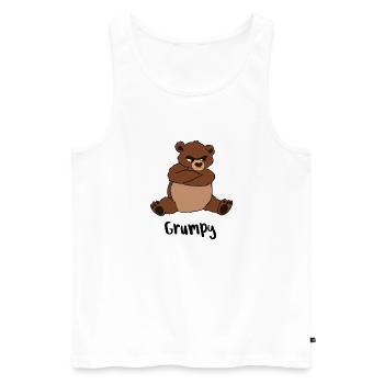 Grumpy - Männer Premium Bio Tank Top - Weiß - Vorne - Michal (187cm)