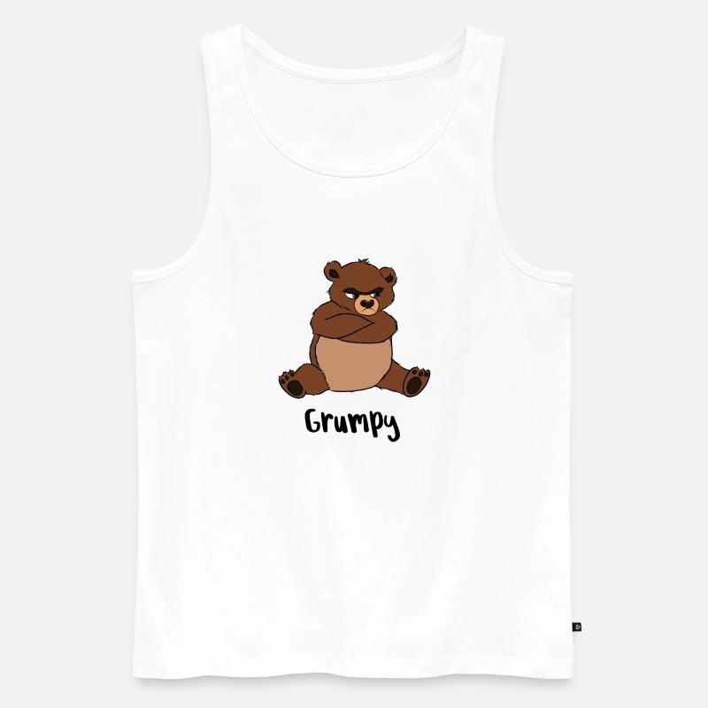 Grumpy - Männer Premium Bio Tank Top - Weiß