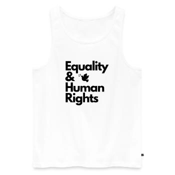 Equality & Human Rights Design - Männer Premium Bio Tank Top - Weiß - Vorne - Michal (187cm)