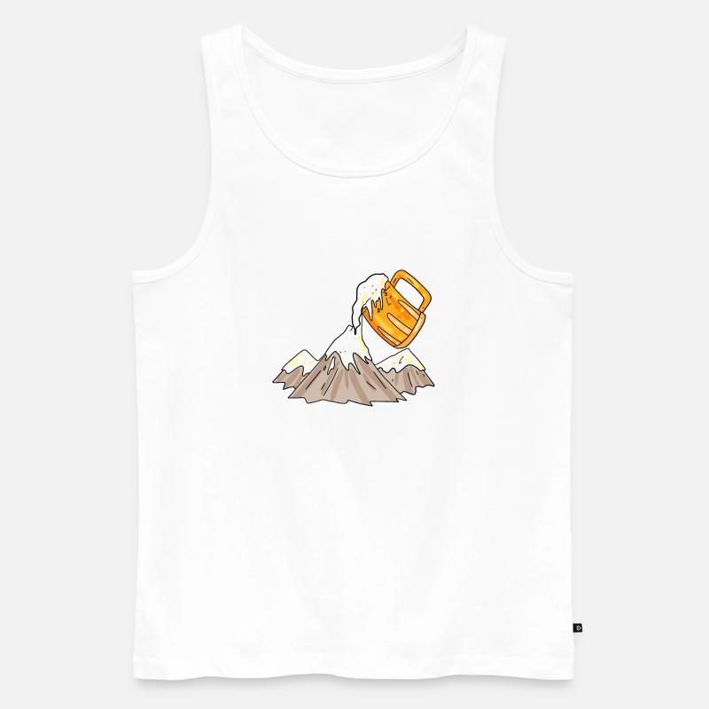 Bergsteigen Berge Berg Bier - Männer Premium Bio Tank Top - Weiß