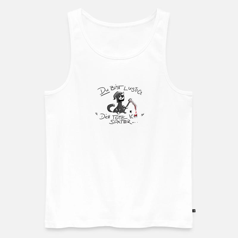 Schattenhafter Grim Reaper mit Sensenmotiv - Männer Premium Bio Tank Top - Weiß